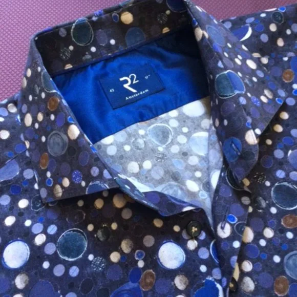 Like New XL R2 Amsterdam Mens Cotton Button Down Shirt - Picture 3 of 4
